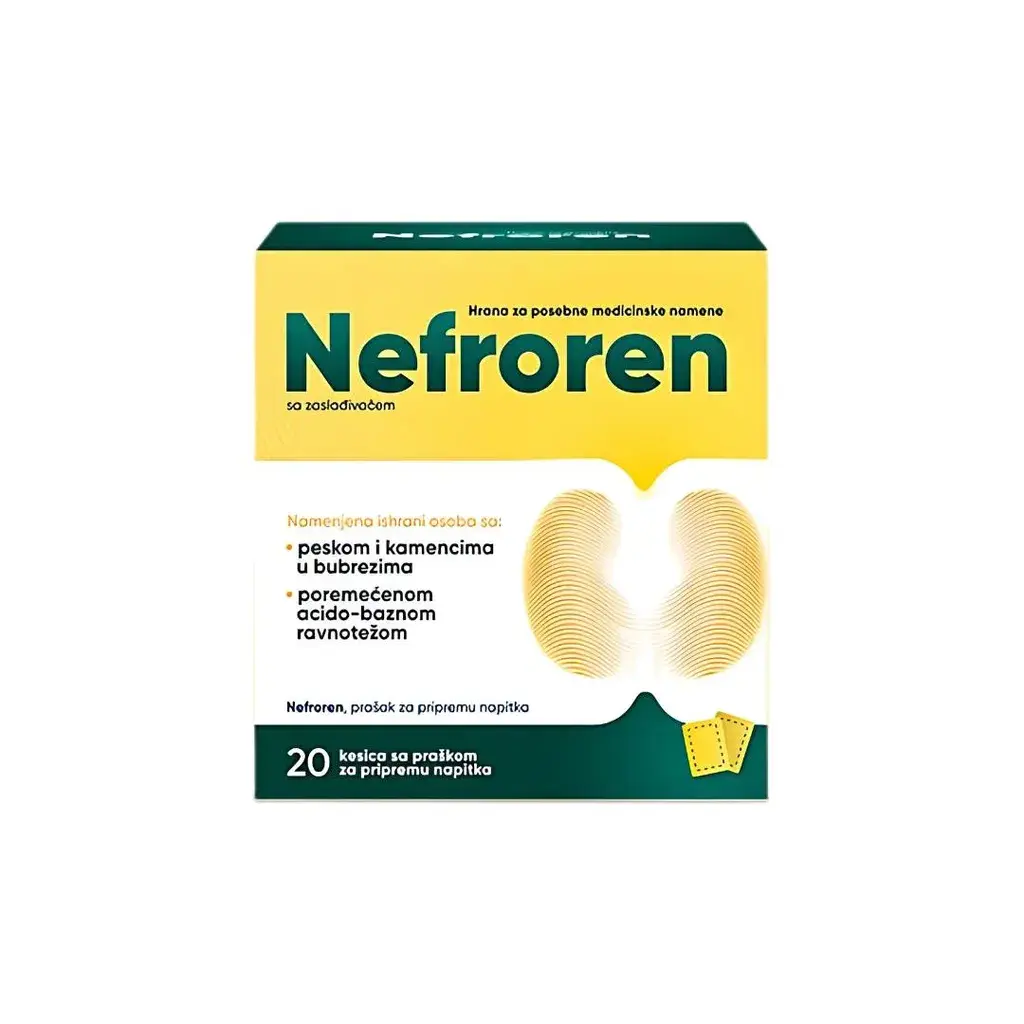 Нефрорен додаток во исхраната за нормална функција на бубрезите и црниот дроб, 20 кесички