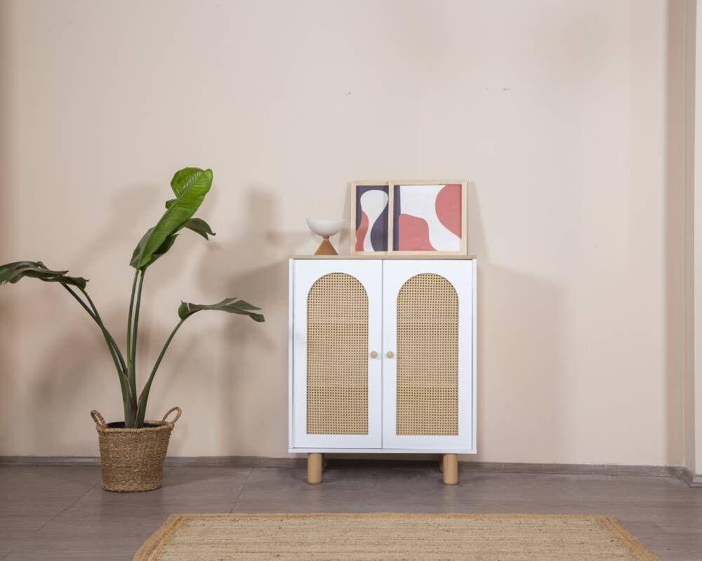 Боемски комода Hanah Home, 90x105x41 см, бела