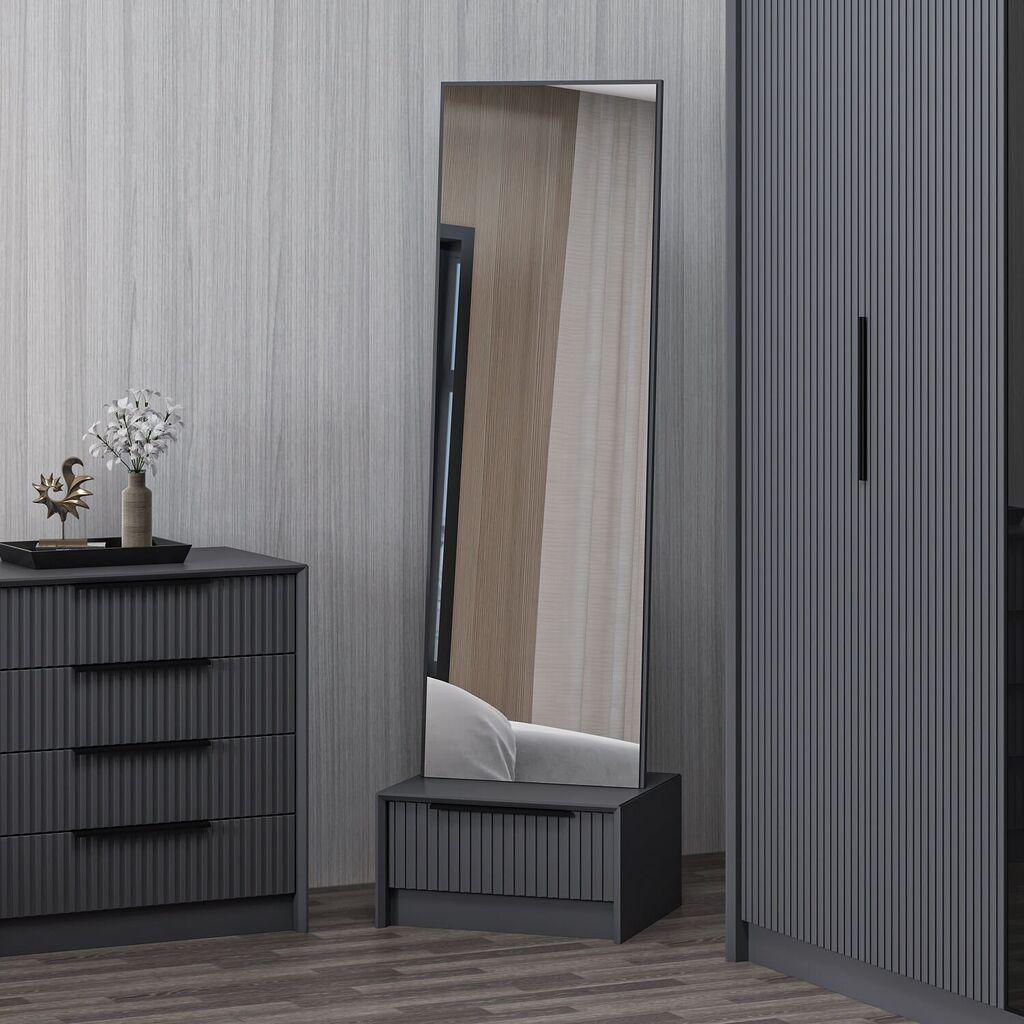 Hanah Home Огледало Kale Luxe Soft-4803, 54x178x45 см, Антрацит