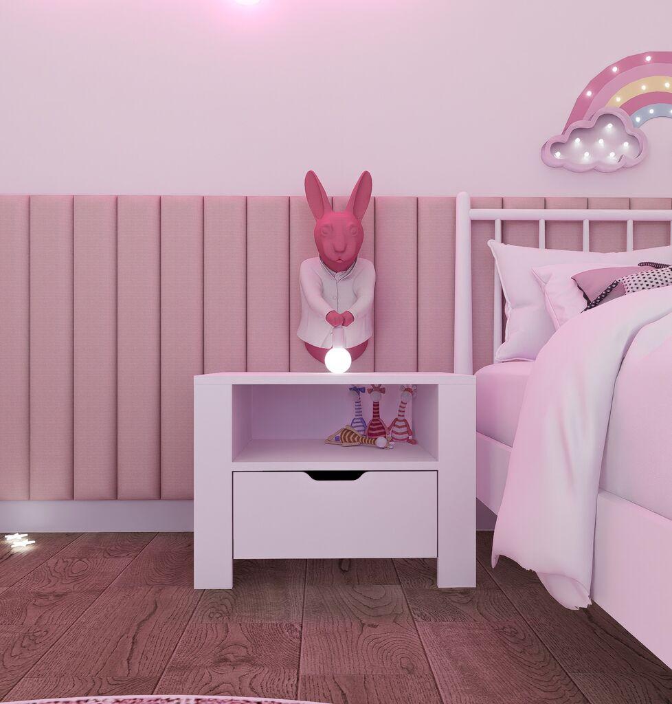 Ноќна масичка Hanah Home Duru 1600-35, 60x45x42 см, бела