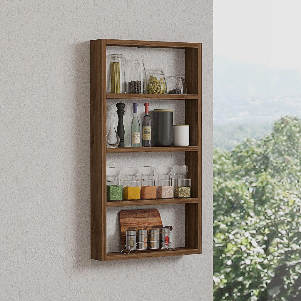 Dzидна полица Hanah Home Quatro, 43,2x80x9 см, боја на орев