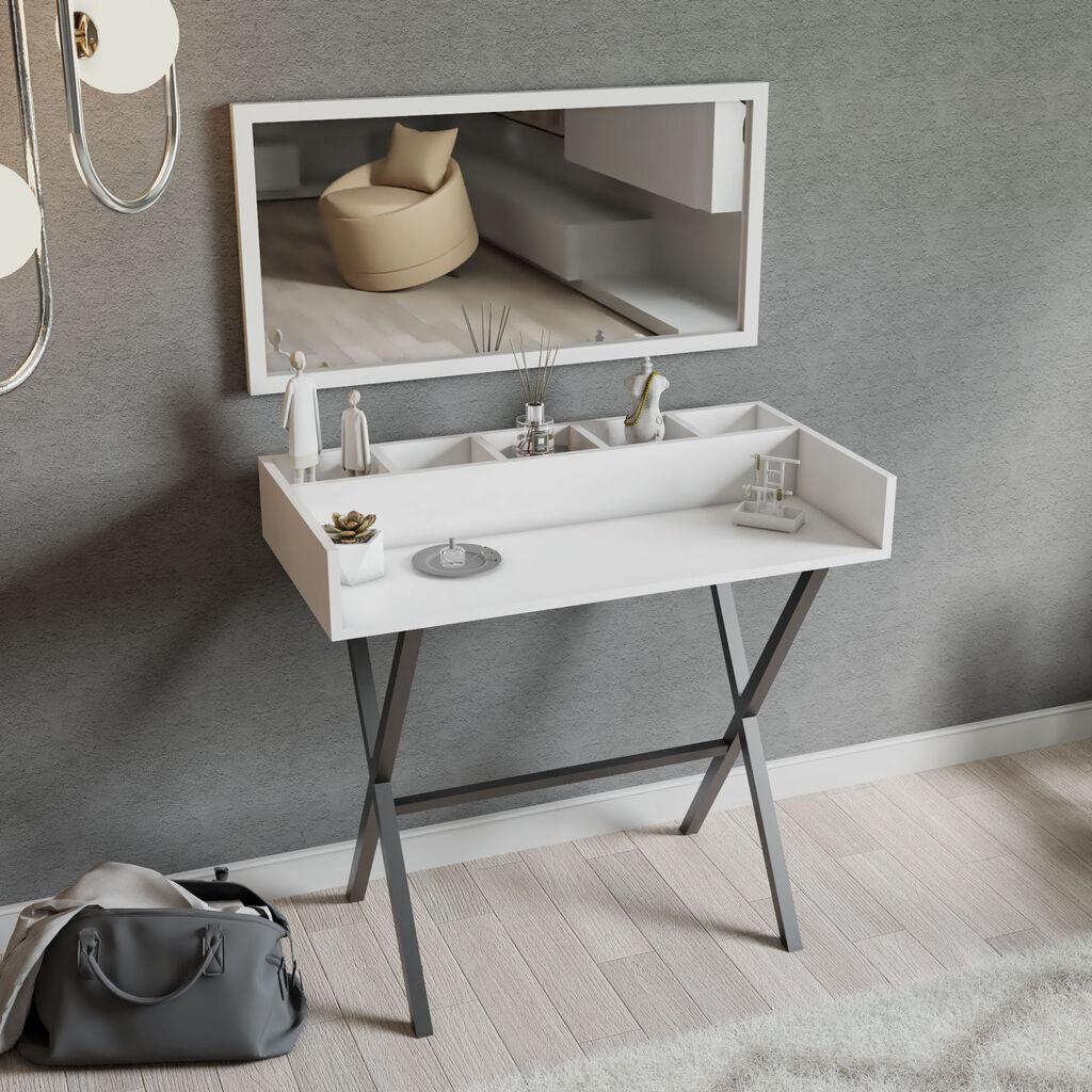 Тоалетна маса Hanah Home Athena, 100x91x50 см, бела