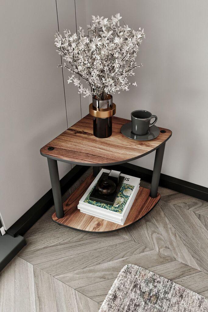 Помошна маса Hanah Home Tiers Corner, 34x38x34 см, црна