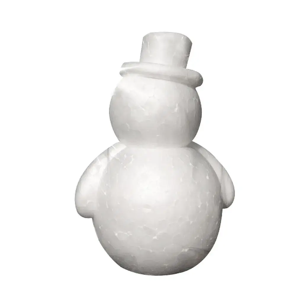 Детска новогодишна декорација Снешко Белиќ, Crafty, стиропор, 110 мм, бела