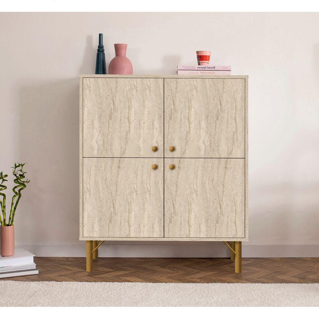 Комода Hanah Home Multilux, 95x111x36 см, крем