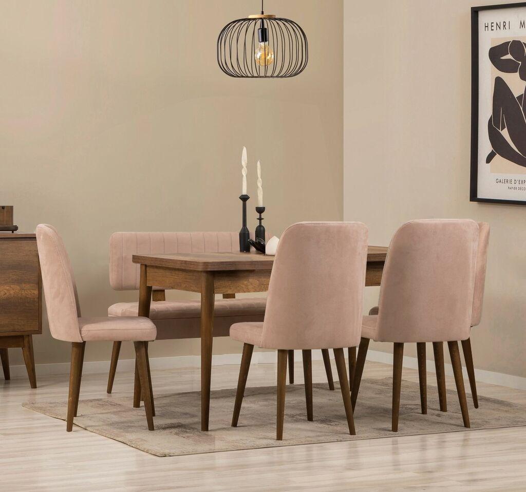 Трпезариска маса и столчиња Hanah Home, боја Вина, антрацит
