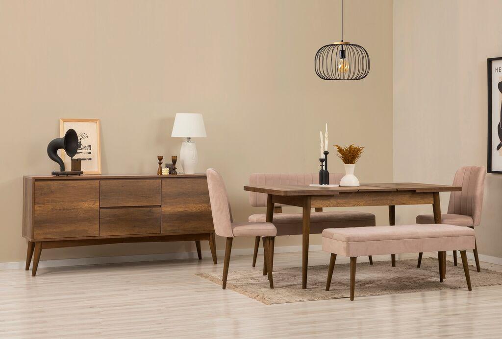 Трпезариски сет Hanah Home, клупа Vina 04 0701, 6 дела, сива