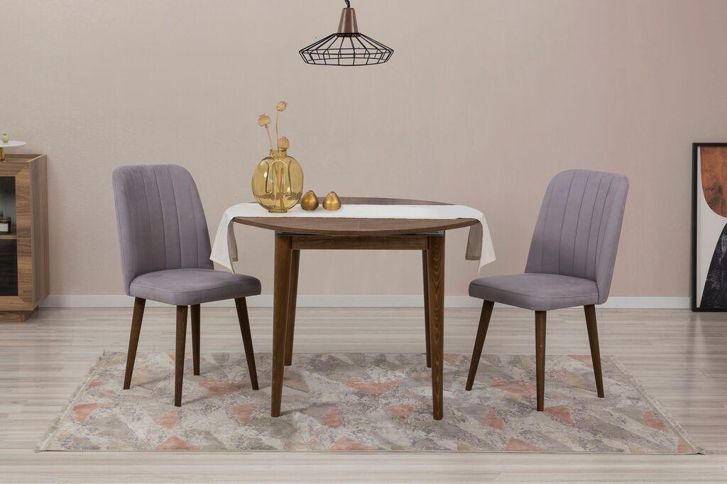 Трпезариска маса Hanah Home Set и 2 трпезариски столчиња Vinah 0701, даб