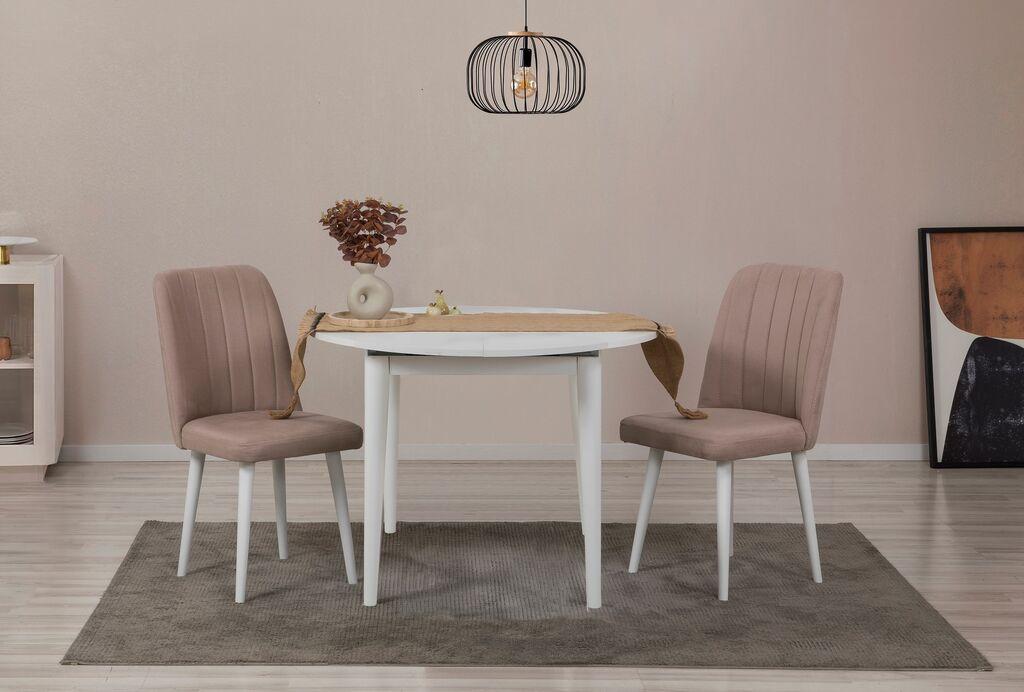 Hanah Home Set Трпезариска маса и 2 трпезариски столчиња Vinah 0900, даб