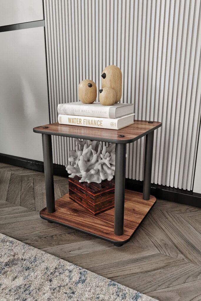 Помошна маса Hanah Home Tiers Square, 34x38x34 см, боја на орев