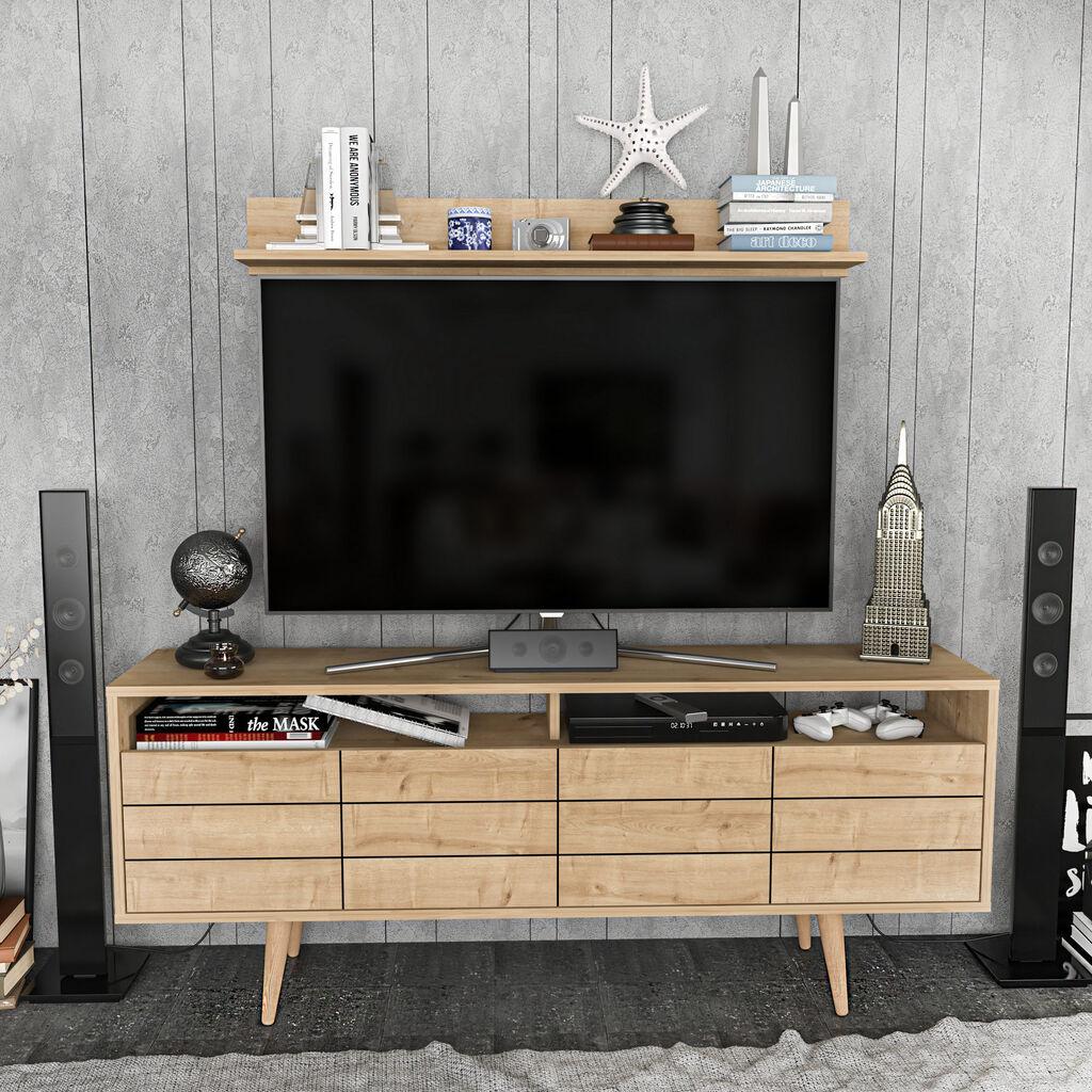 ТВ кабинет Hanah Home Ola, 160x35x64,5 см, црна