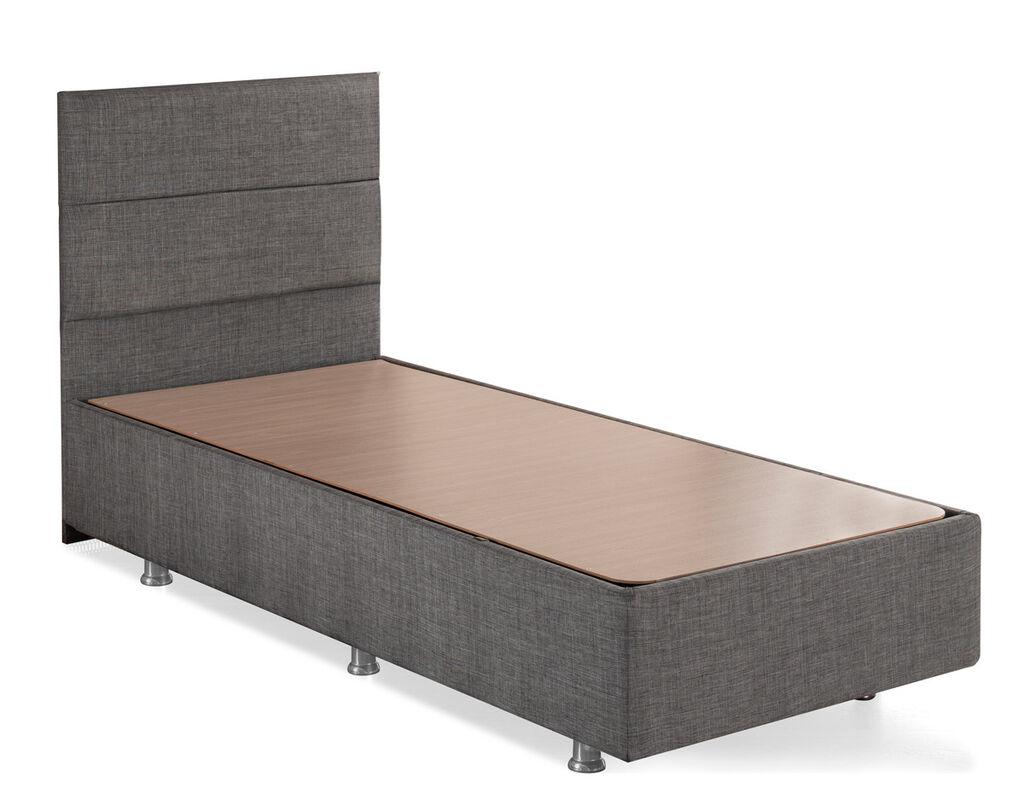 Hanah Home подлога за кревет со наслон, сребрена, 120x100x200 см, сива