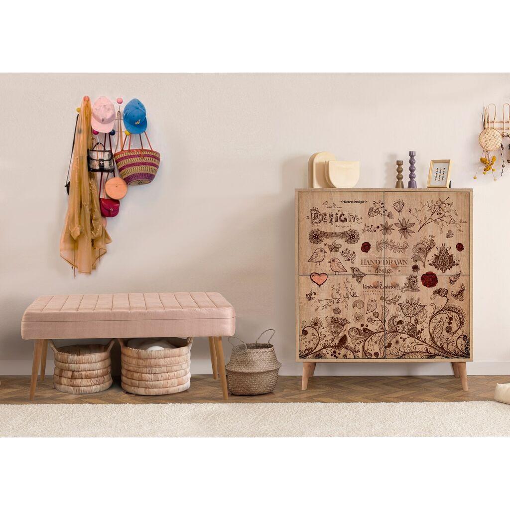 Комплет мебел за ходник Hanah Home Multilux 731 0900, валкано розова