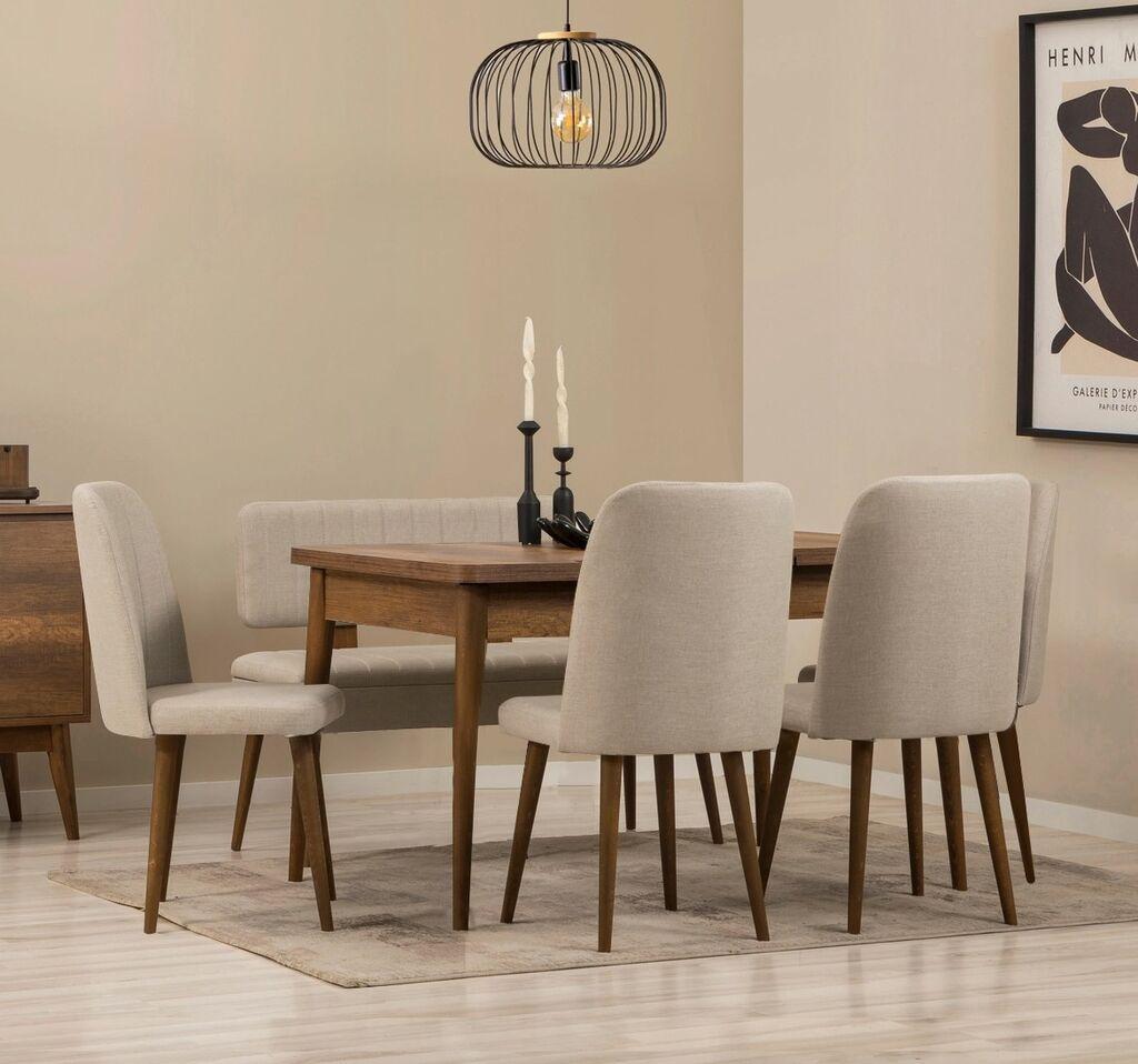 Трпезариска маса и столчиња Hanah Home, боја Вина, антрацит