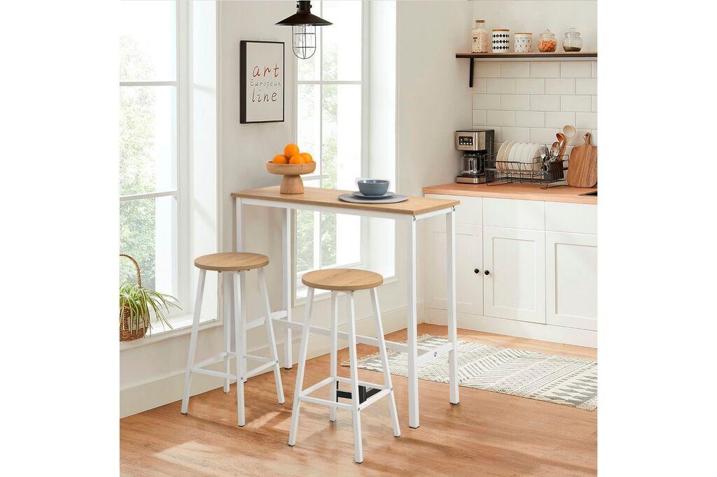 Hanah Home Бар сет маса и столчиња Мола сет 100, 100x90x40 см, Антрацит