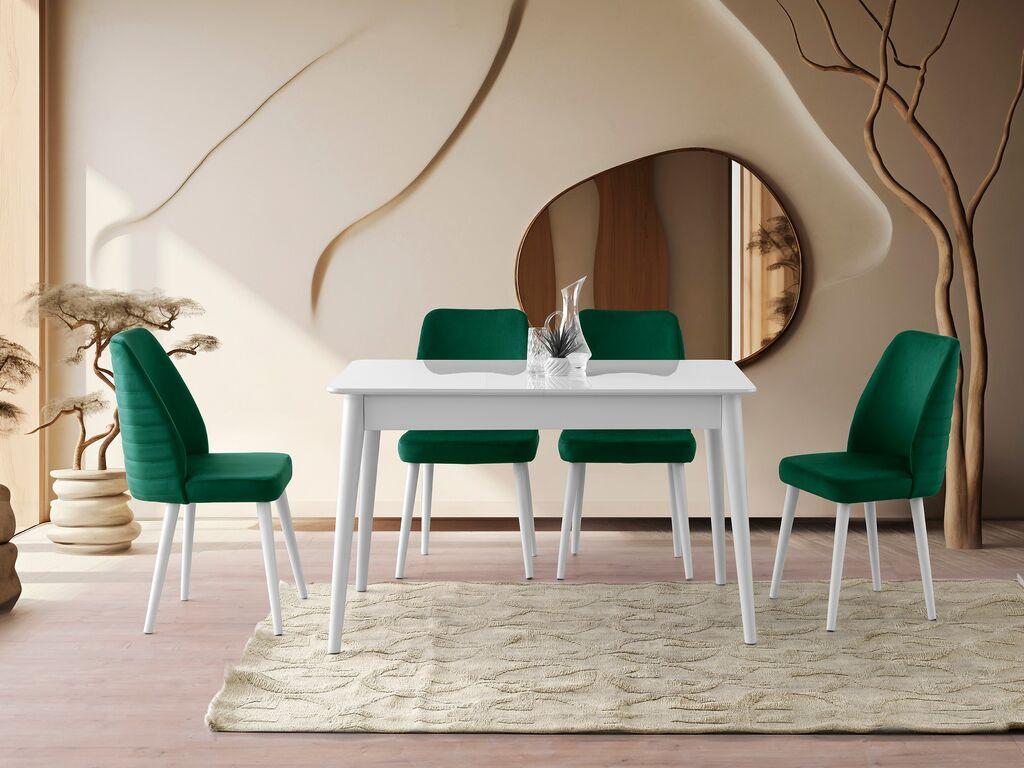 Трпезариска маса Hanah Home на расклопување Lotus 1124, бела