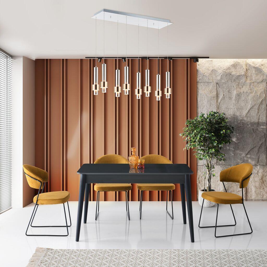 Трпезариска маса Hanah Home Lotus-1122, 130x75x80 см, сива