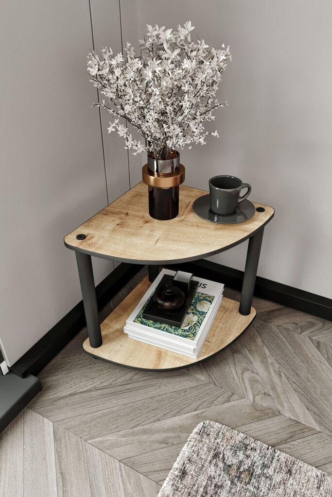 Помошна маса Hanah Home Tiers Corner, 34x38x34 см, црна