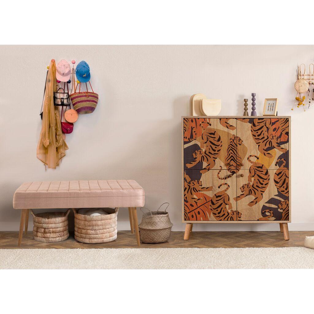 Комплет мебел за ходник Hanah Home Multilux Tigris 0900, валкано розова