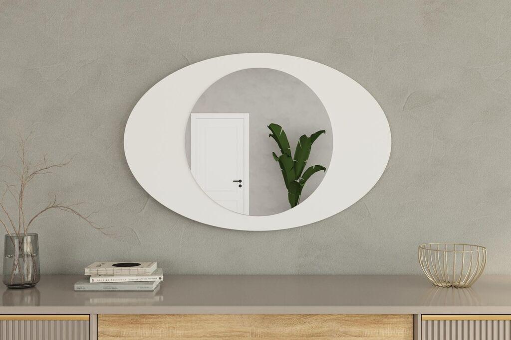 Огледало Hanah Home, заоблено, бело