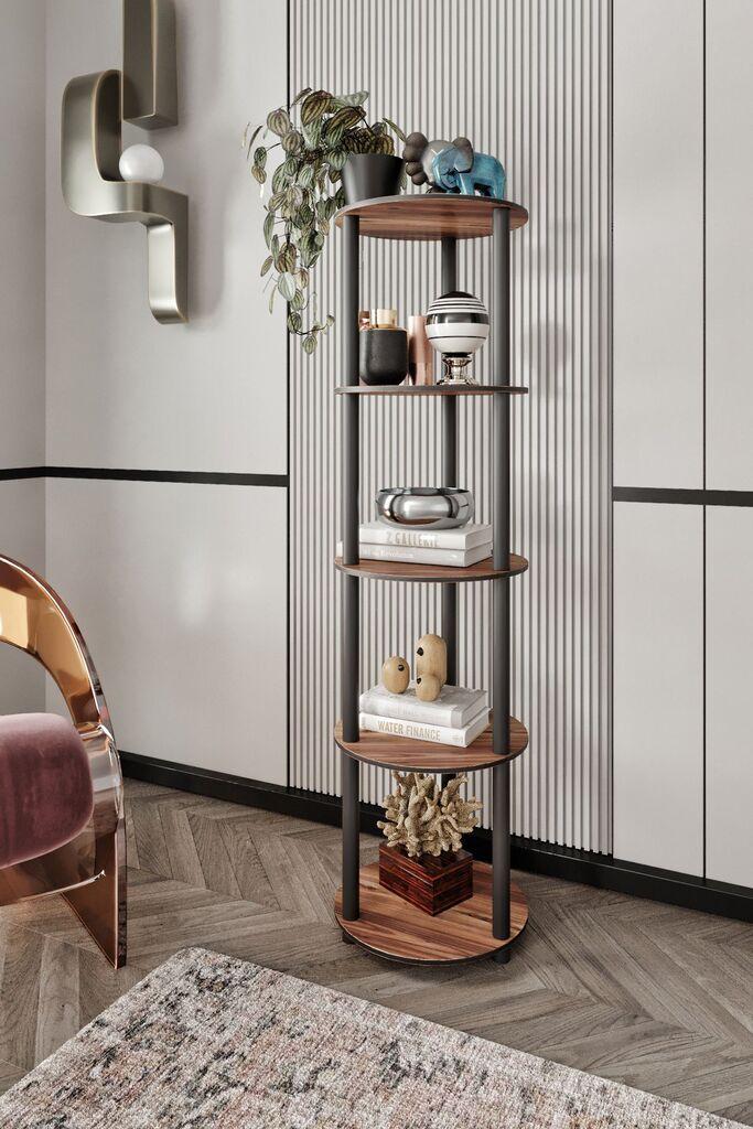 Полица за книги Hanah Home, 34x140x34 см, боја на орев