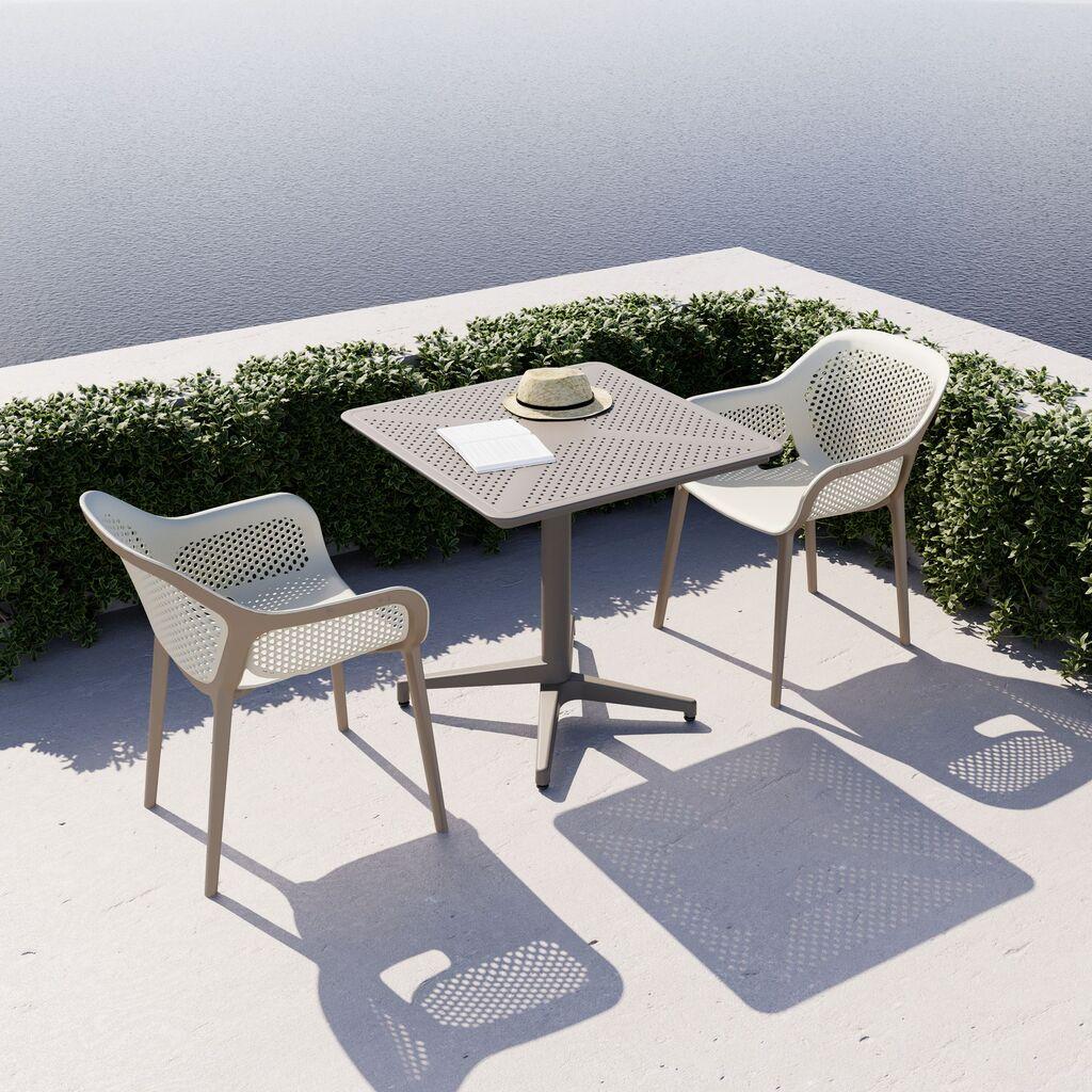 Преклопна маса Hanah Home Moon, 70x70x50 см, сива