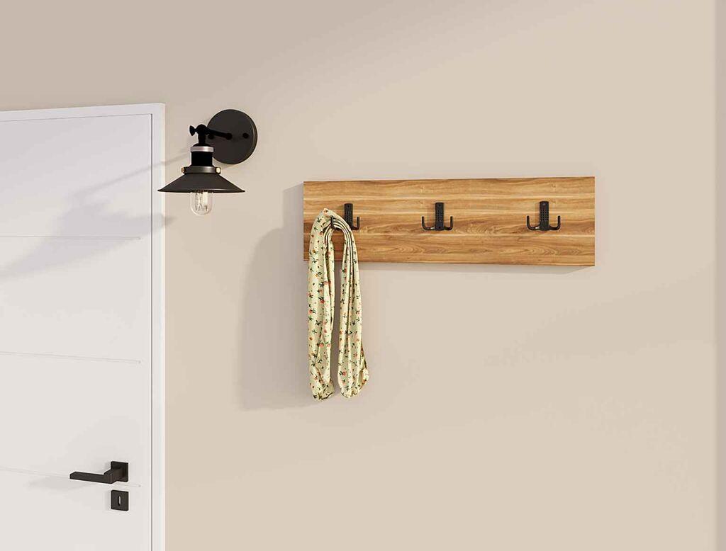 Dzидна светилка Hanah Home, 36x12x1.8 см, боја на даб