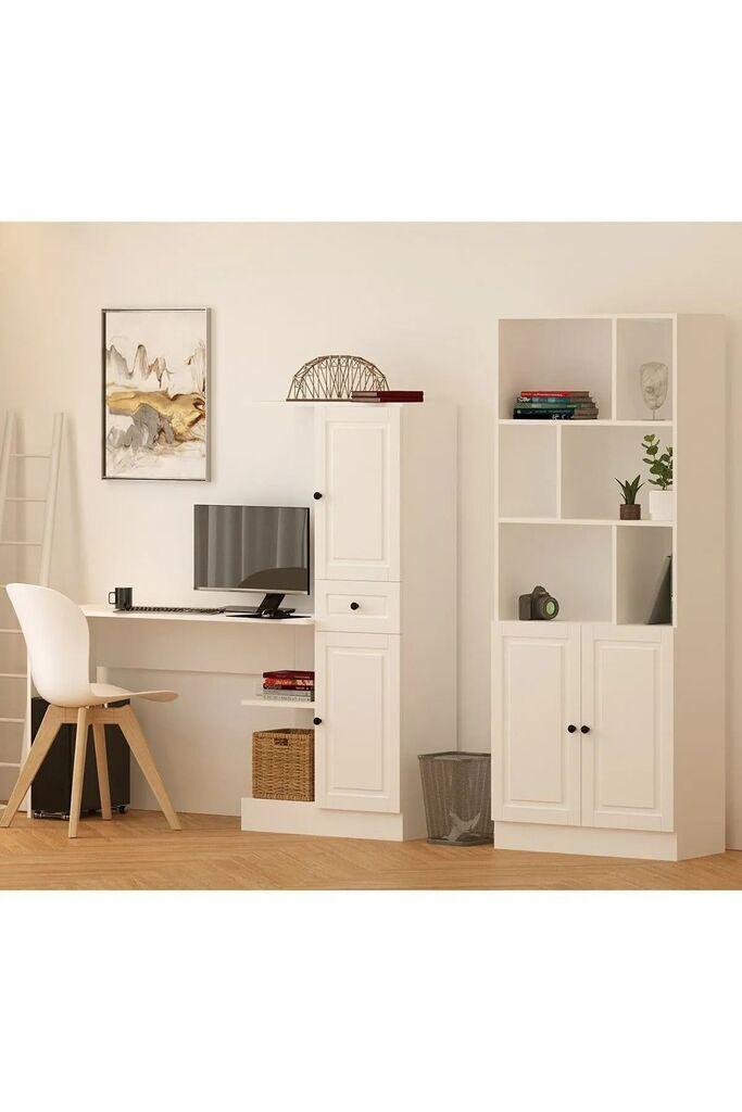 Гарнитура биро Hanah Home со полица за книги Rb1000401557, бела