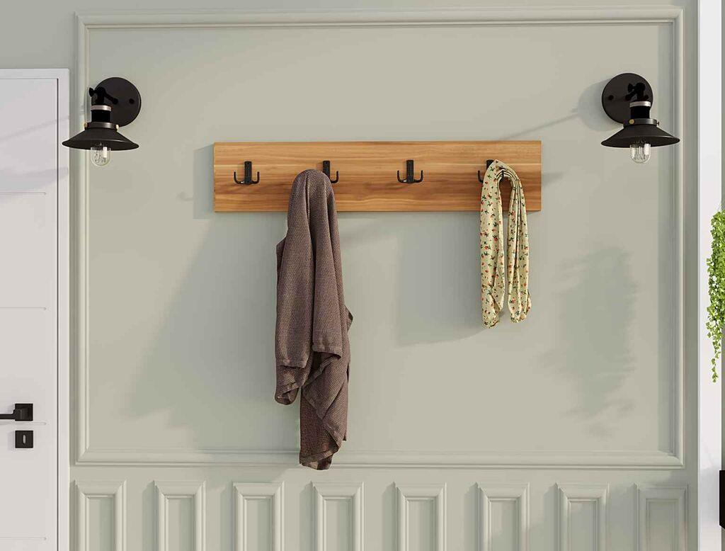 Dzидна светилка Hanah Home Dortlu, 80x15x1.8 см, боја на орев