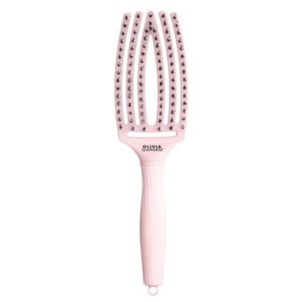 OLIVIA GARDEN Четка за коса Fingerbrush Boar & Nylon Pastel Pink M