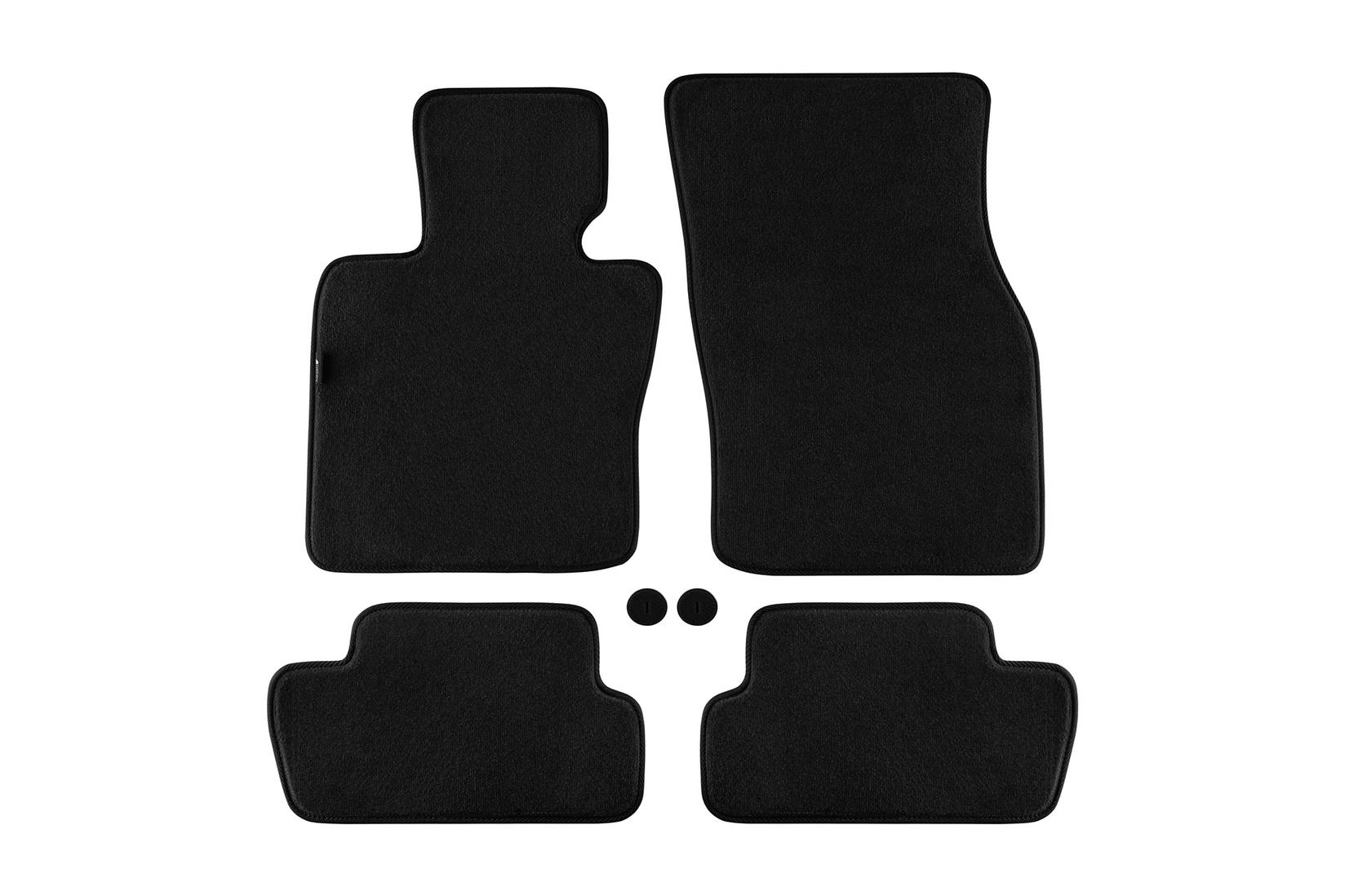 PETEX Платнени патосници за Mini One F56 3 врати, Cooper по 2014 година, 4 дела, црни, материјал Style, захват B182