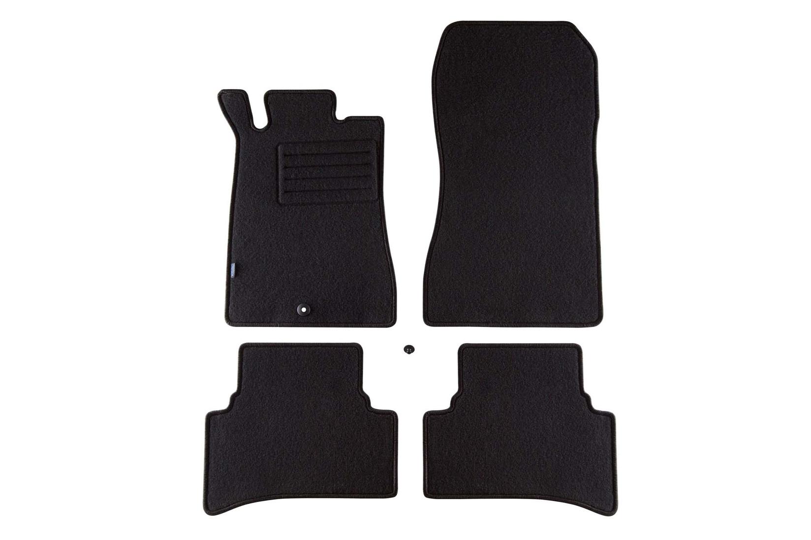 PETEX Платнени патосници за Mercedes C класа W202 C180-C220 седан/караван 1993-03/2000 4 делови црни (B001) Rex материјал