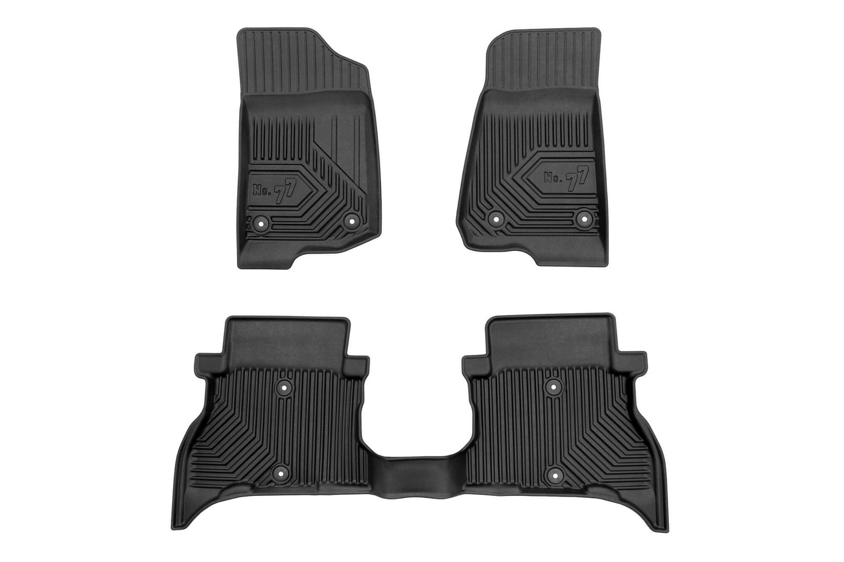 FROGUM 2.5D гумени патосници модел 77 за Jeep Wrangler 4xe по 2021 година 3 дела црни