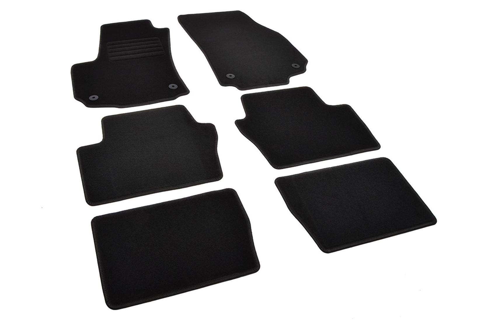 RIGUM Платнени патосници за Opel Zafira B 2005-2014 со 7 места, 6 дела, црни