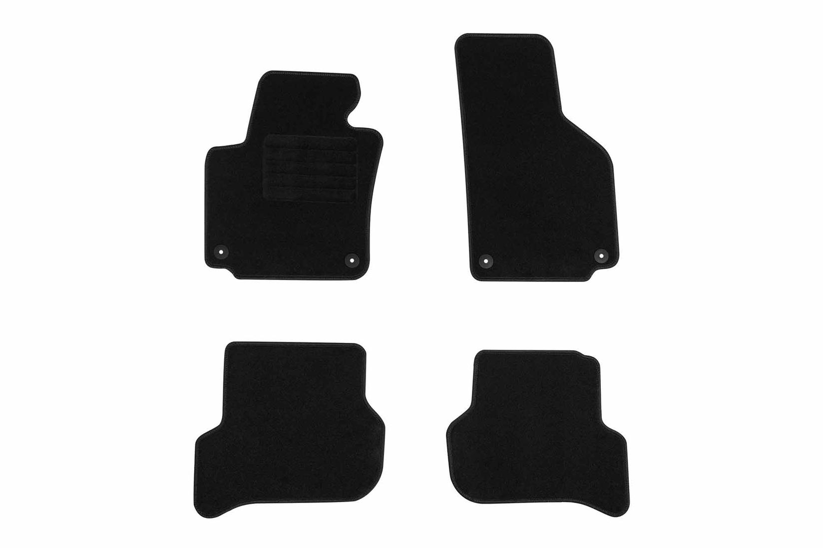 RIGUM Платнени патосници за Volkswagen Golf V Plus, Seat Altea, Altea XL, Seat Toledo 2004-2009, 4 дела, црни