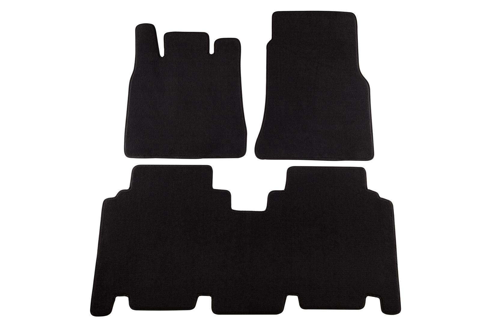 PETEX Платнени патосници за Mercedes A класа W168L A140-A190 Long(долга) верзија 06/2001-08/2004 3 делови црни (KL04) Style материјал