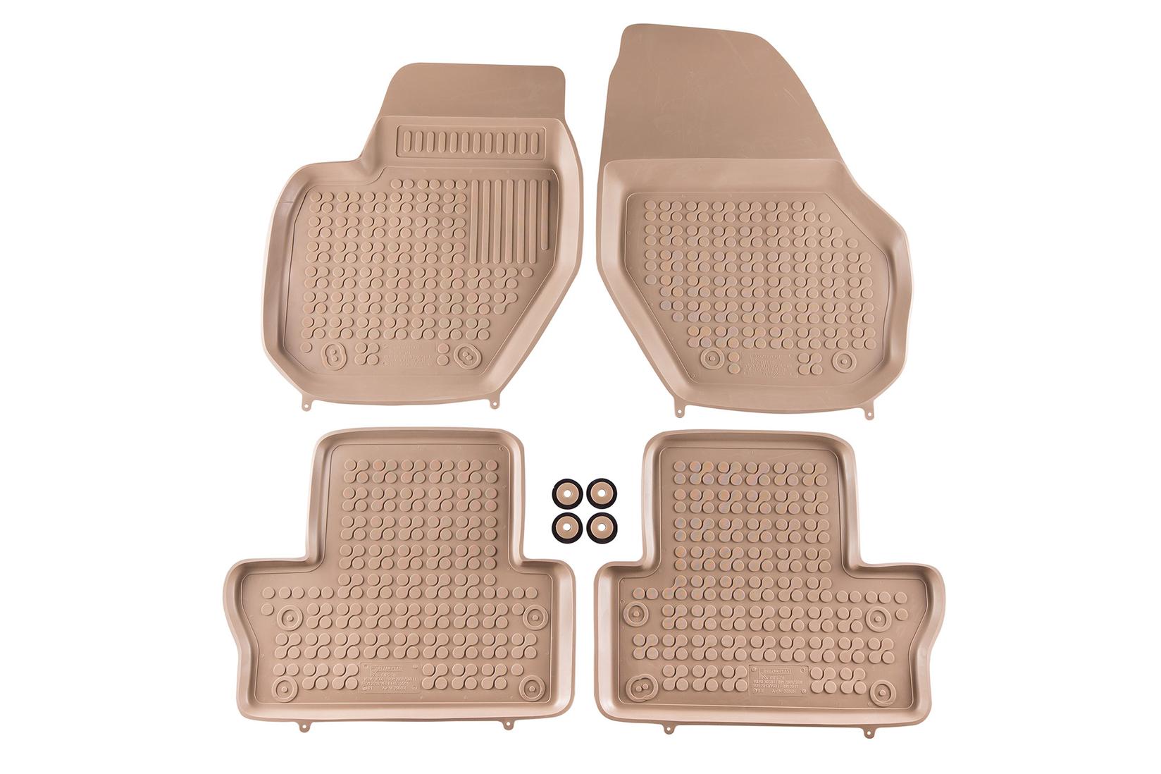 REZAW-PLAST Гумени патосници за Volvo XC60 2008-2017 S60 2010-2018 V60 2011-2018 4 дела кремави