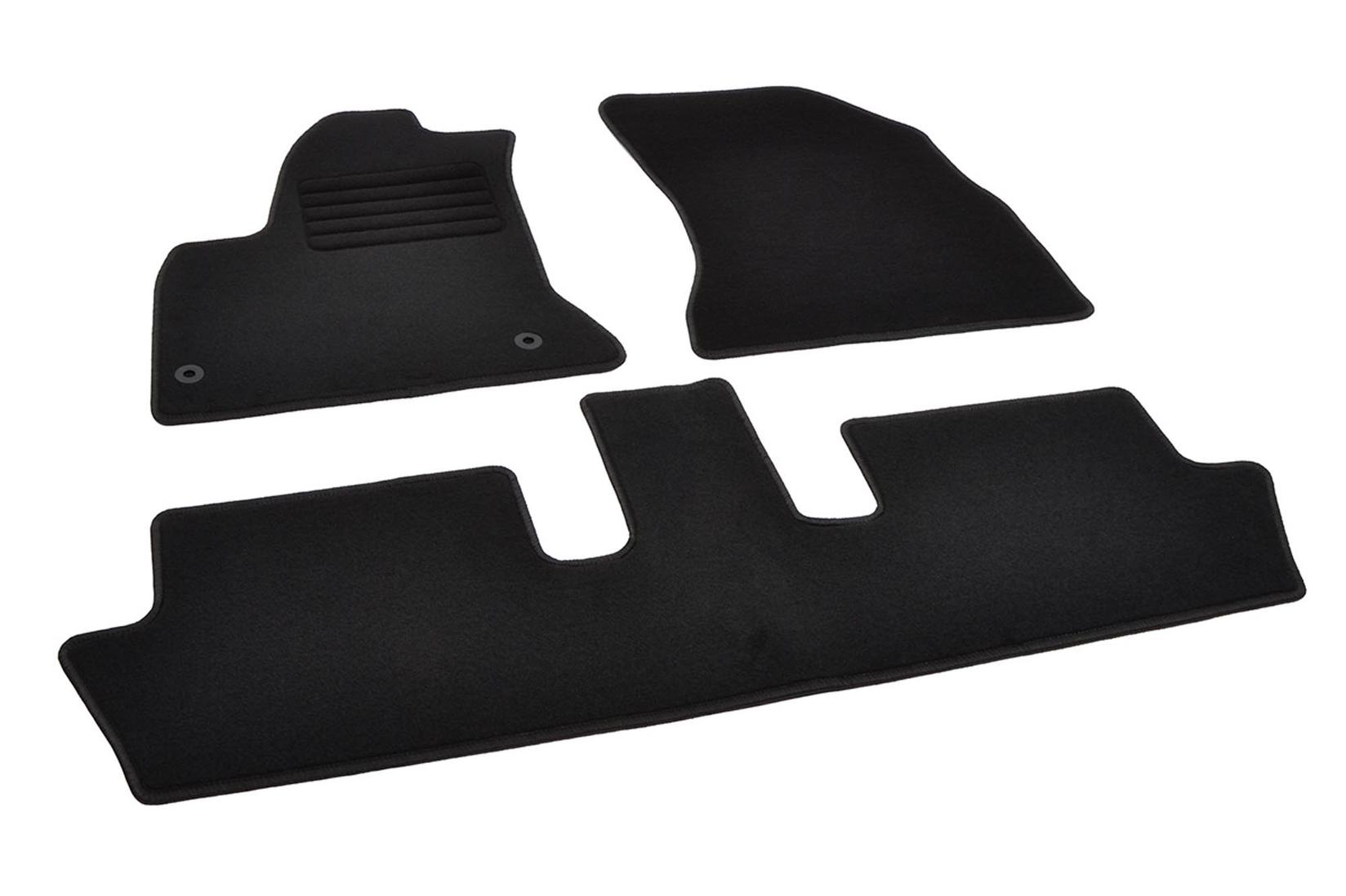 RIGUM Платнени патосници за Citroen C4 Picasso 2006-2013 со 5 места, 3 дела, црни