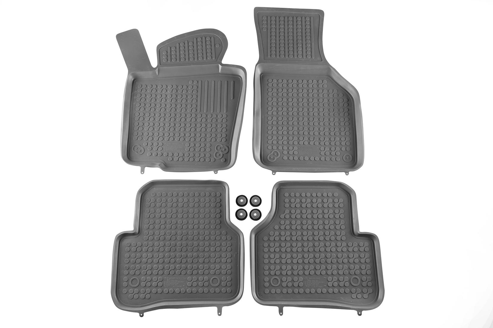 REZAW-PLAST Гумени патосници за VW Passat B6 2005-2010 Passat B7 2010-2014 CC 2008-2016 VW Tiguan 2007-2017 Jetta 2010-2018 4 дела сиви