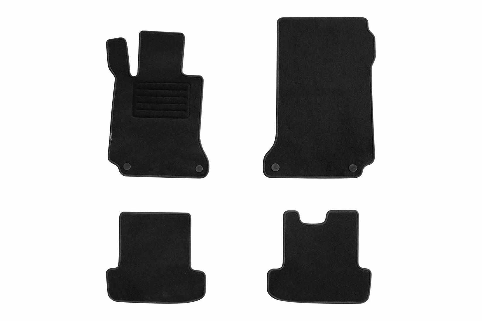 PETEX Платнени патосници за Mercedes E класа C207 купе 2009-2017, A207 кабрио 2010-2017, 4 дела, црни, материјал REX