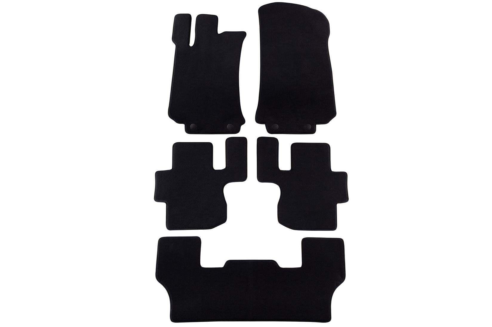 PETEX Платнени патосници за Mercedes R класа W251 кратка база 02/2006 => 5 делови црни (B064) Style материјал