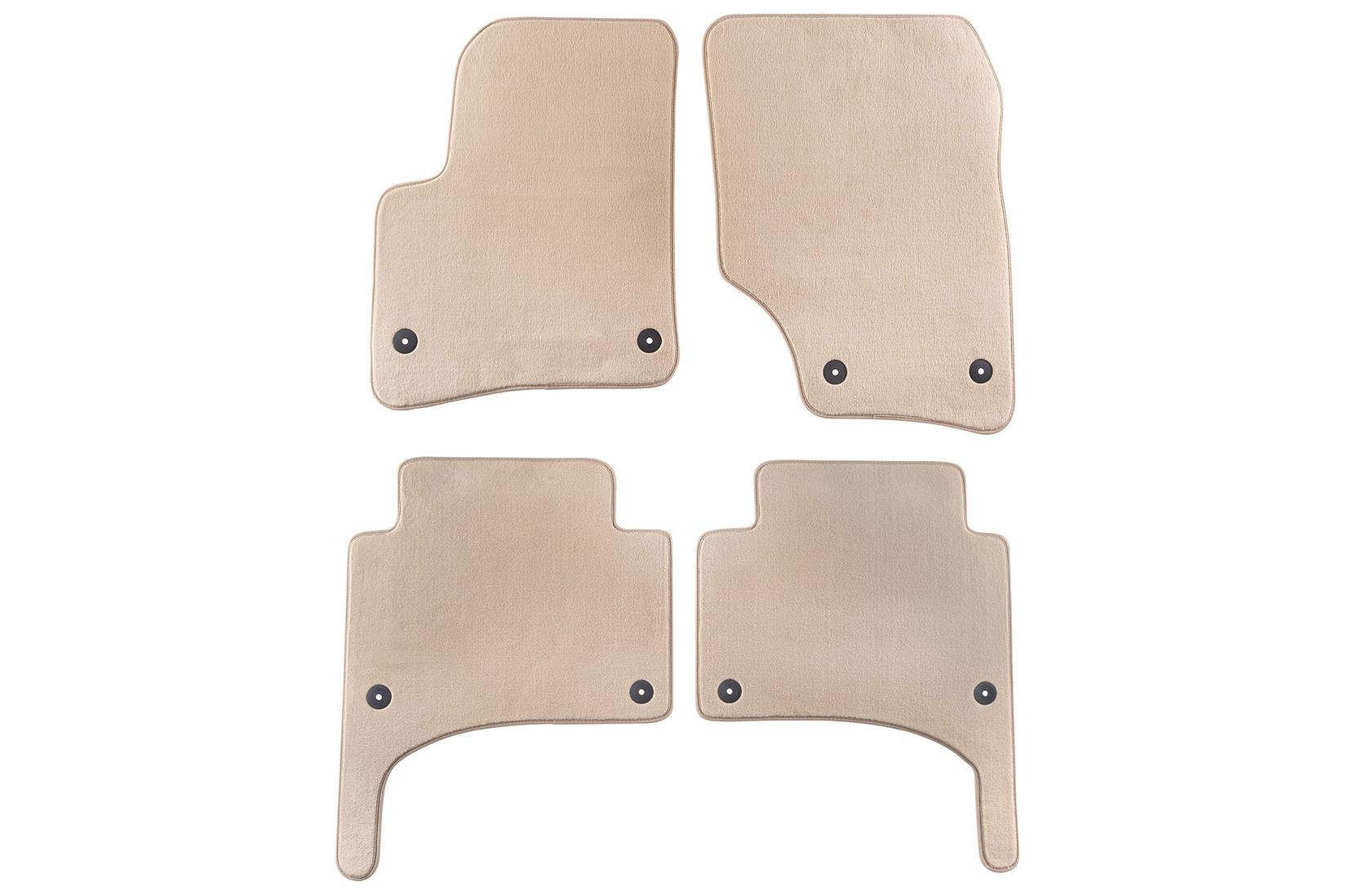 PETEX Платнени патосници за VW Touareg со округли отвори 11/2002-03/2010 година 4 делови кремави(B018) Comet материјал