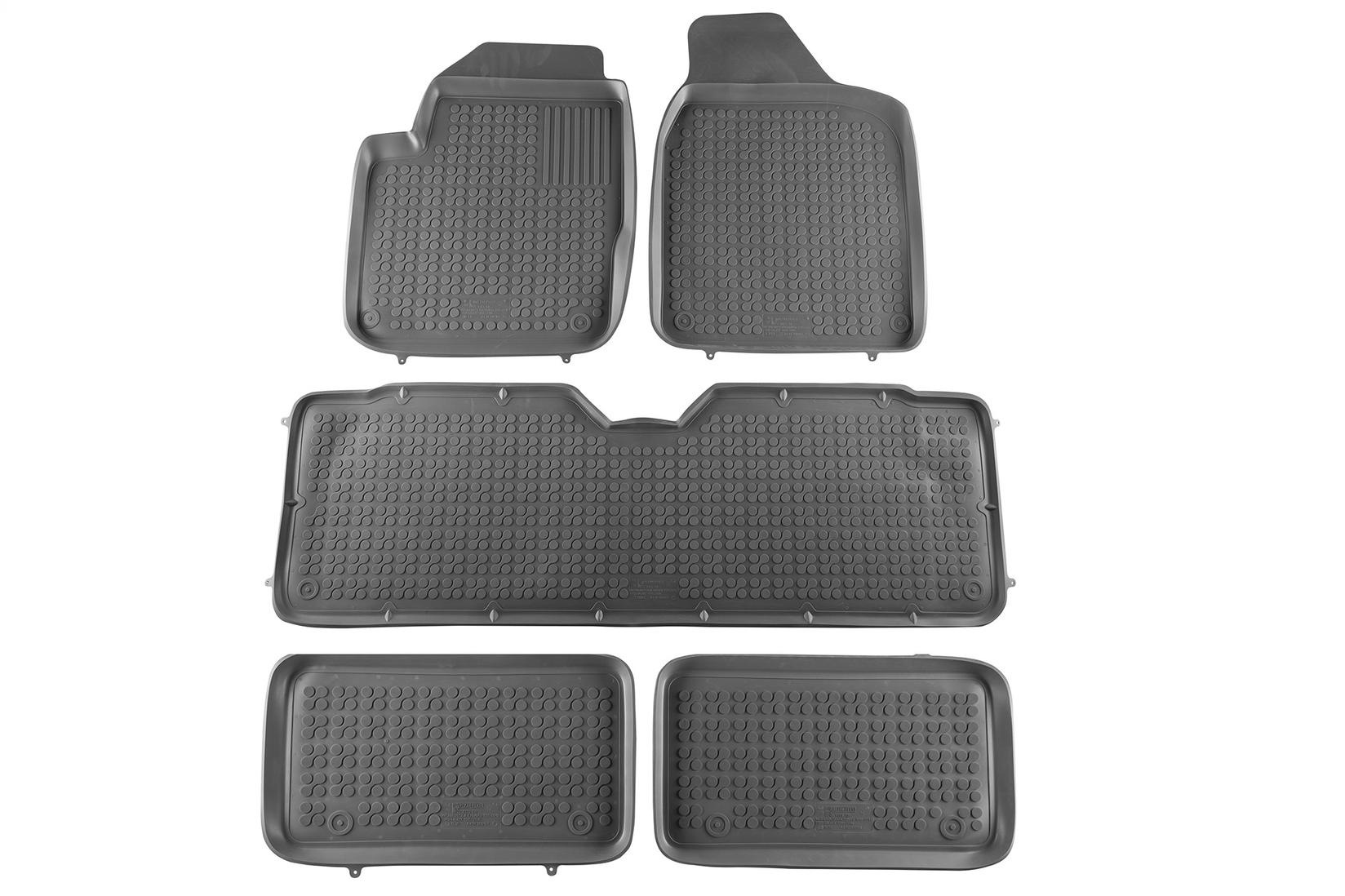 REZAW-PLAST Гумени патосници за VW Sharan Seat Alhambra 1995-2010 Ford Galaxy 1995-2006 7 места 5 дела сиви