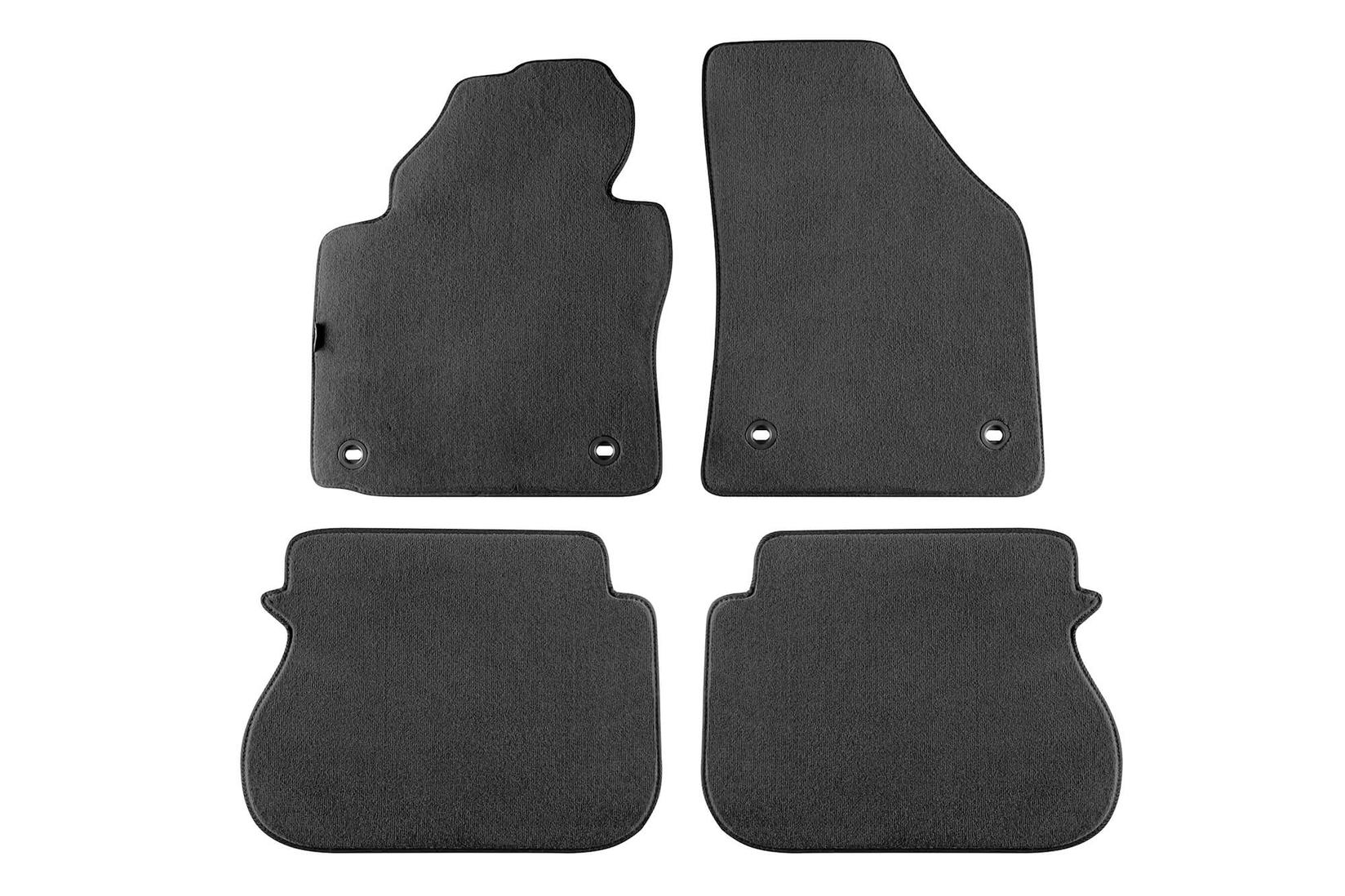 PETEX Платнени патосници за VW Caddy Life 2004-2015 година со две лизгачки врати, 4 дела, црни, STYLE материјал