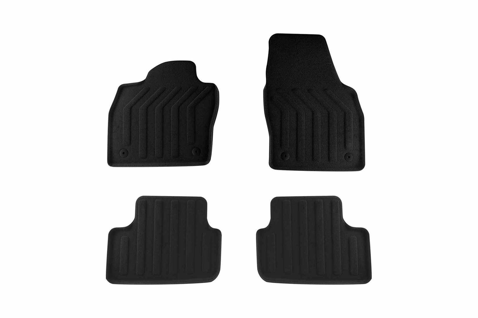 GUMARNY ZUBRI 3D Платнени патосници за Audi A1, VW Polo, Seat Arona, Ibiza по 2017г., VW T-Cross, Taigo, Skoda Fabia по 2021г., 4 дела