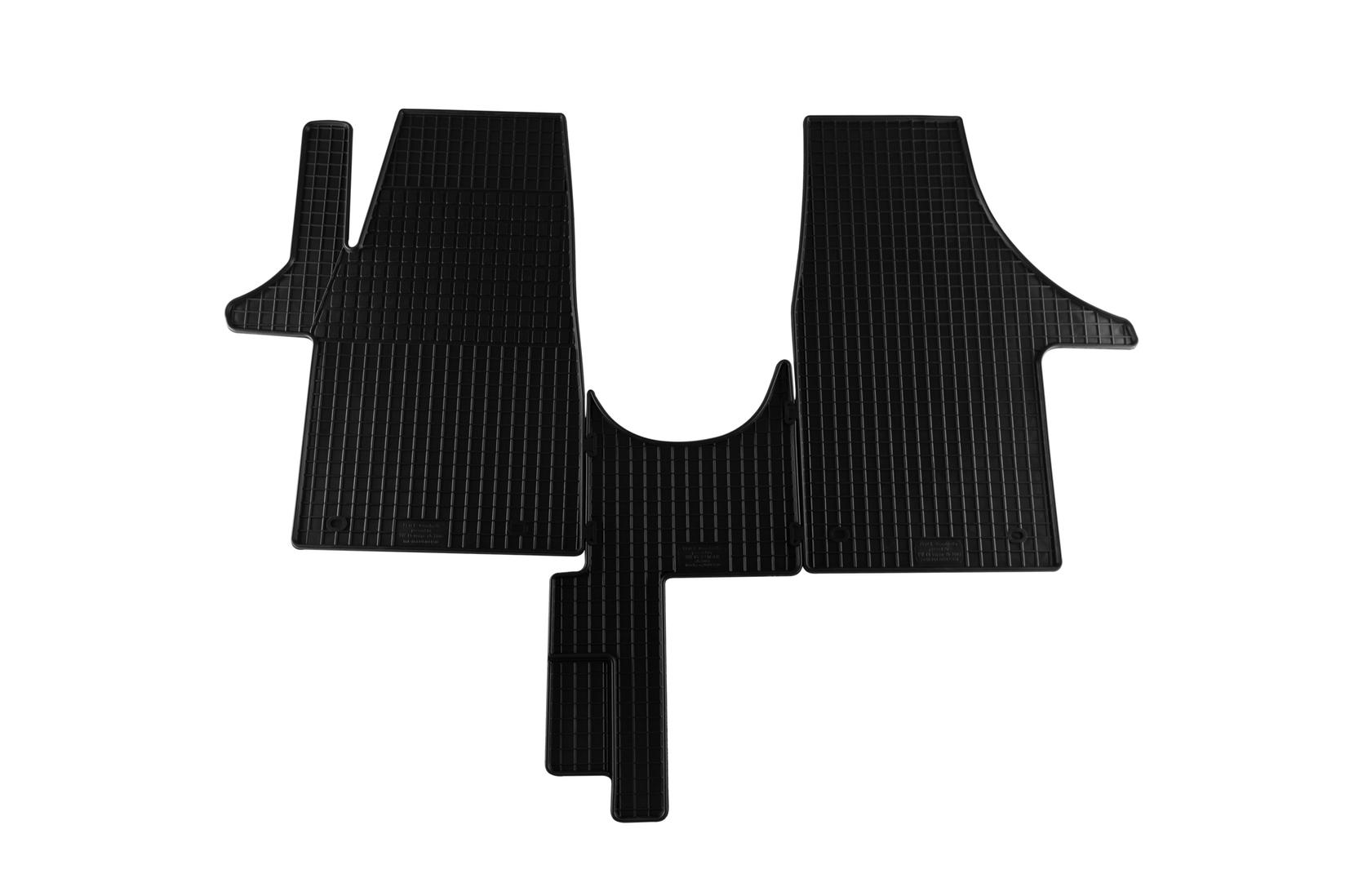 PETEX Гумени патосници за VW T5 2003-2015 T6 по 2015 година 3 места 3 дела црни