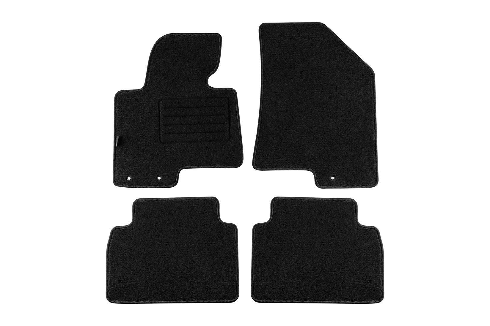 PETEX Платнени патосници за Kia Sportage 2010-2015, 4 дела, црни, материјал Rex, захват B163