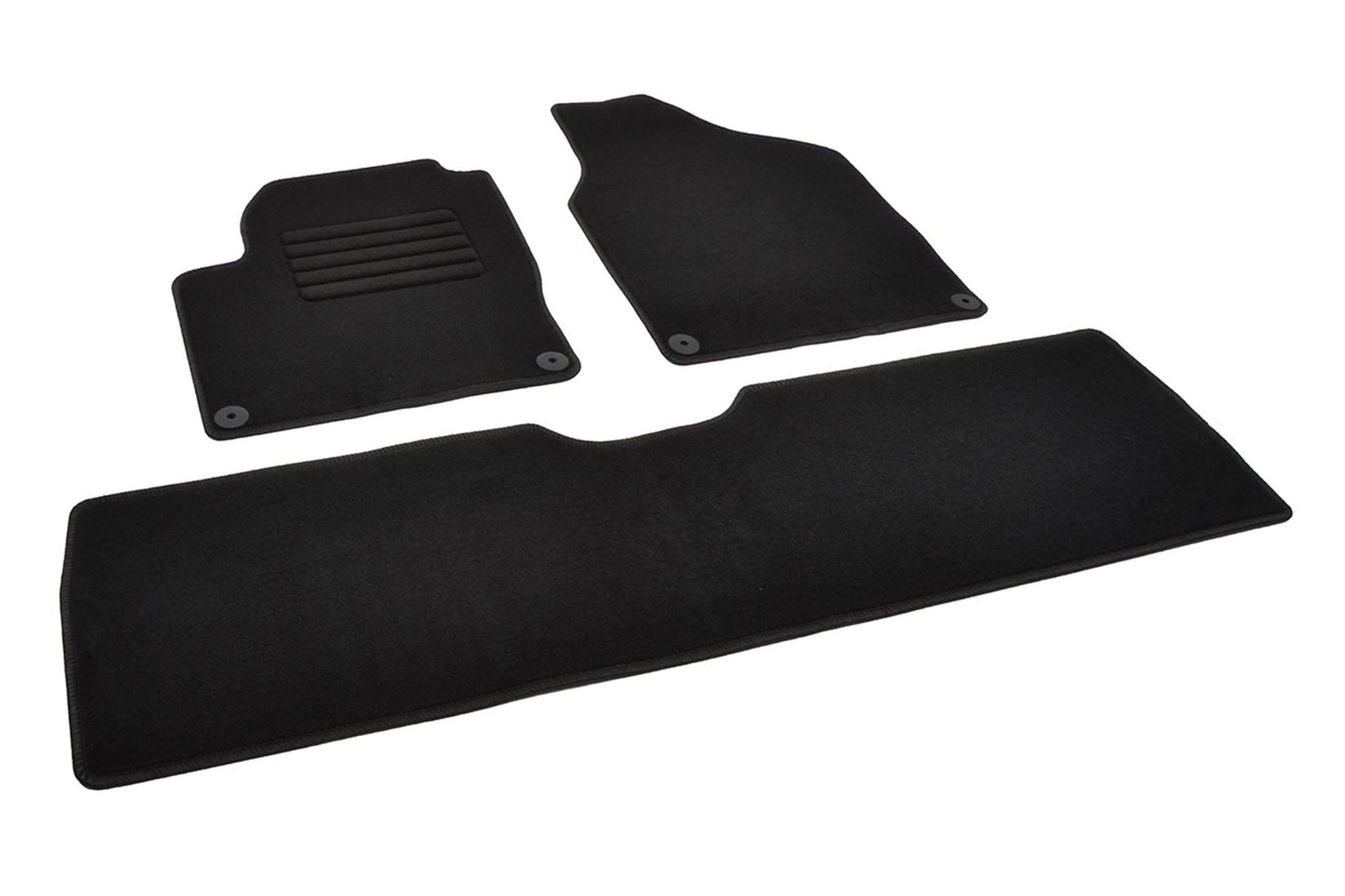 RIGUM Платнени патосници за Volkswagen Sharan, Seat Alhambra 1995-2010, Ford Galaxy 1995-2007, 3 дела, црни