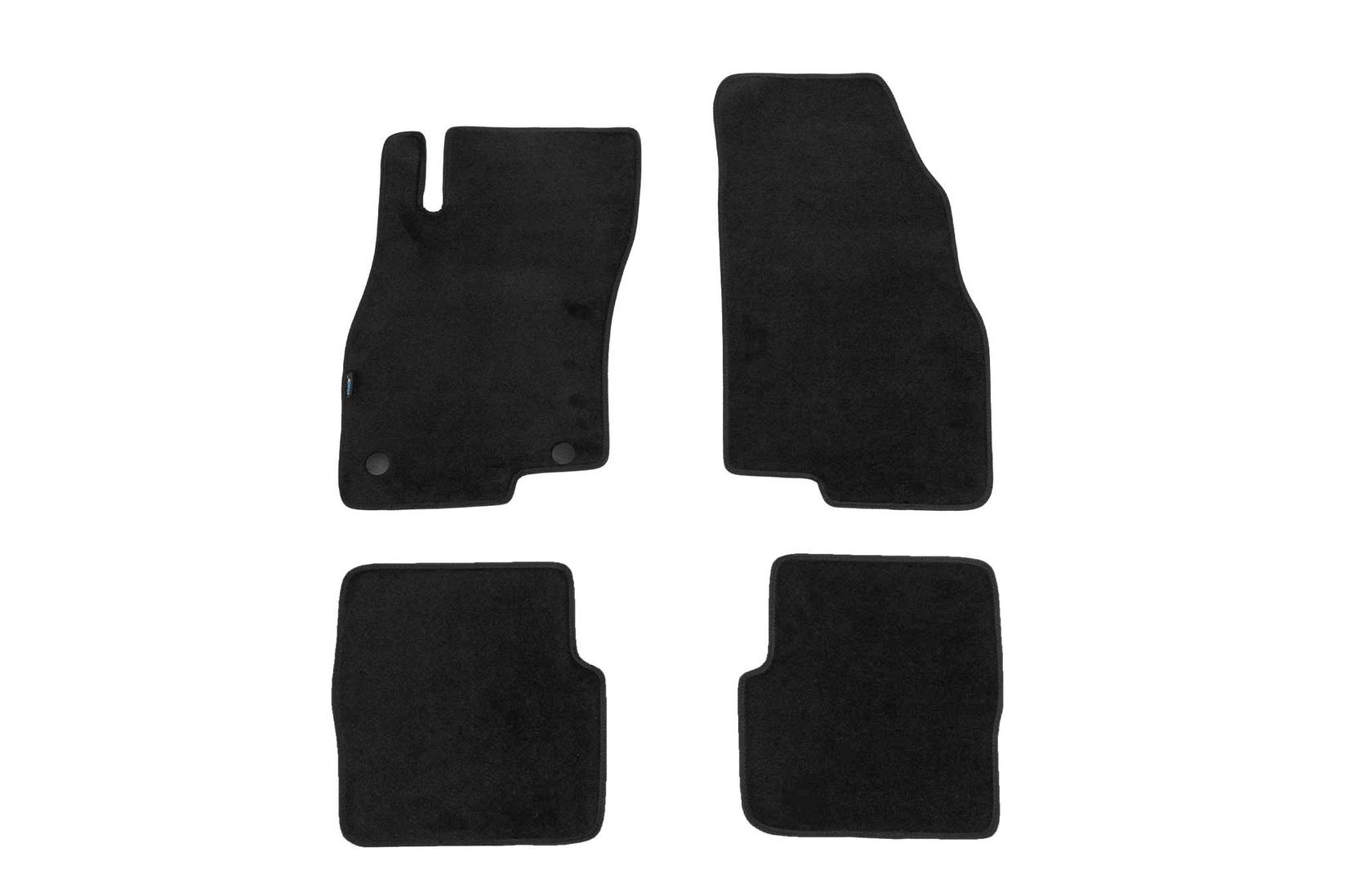 PETEX Платнени патосници за FIAT Punto EVO после 2015 година, 4 дела, црни, STYLE материјал