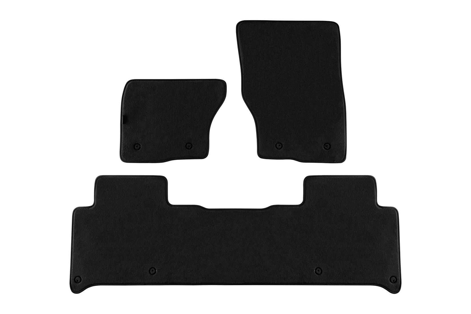 PETEX Платнени патосници за Land Rover Discovery по 2017 година, 3 дела, црни, материјал Style, захват B158